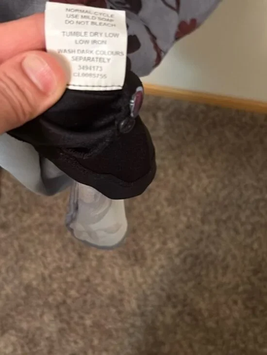 eShakti women's Sz 10 flower print smock waist dress pockets shoulder ties NWOT - Picture 10 of 11